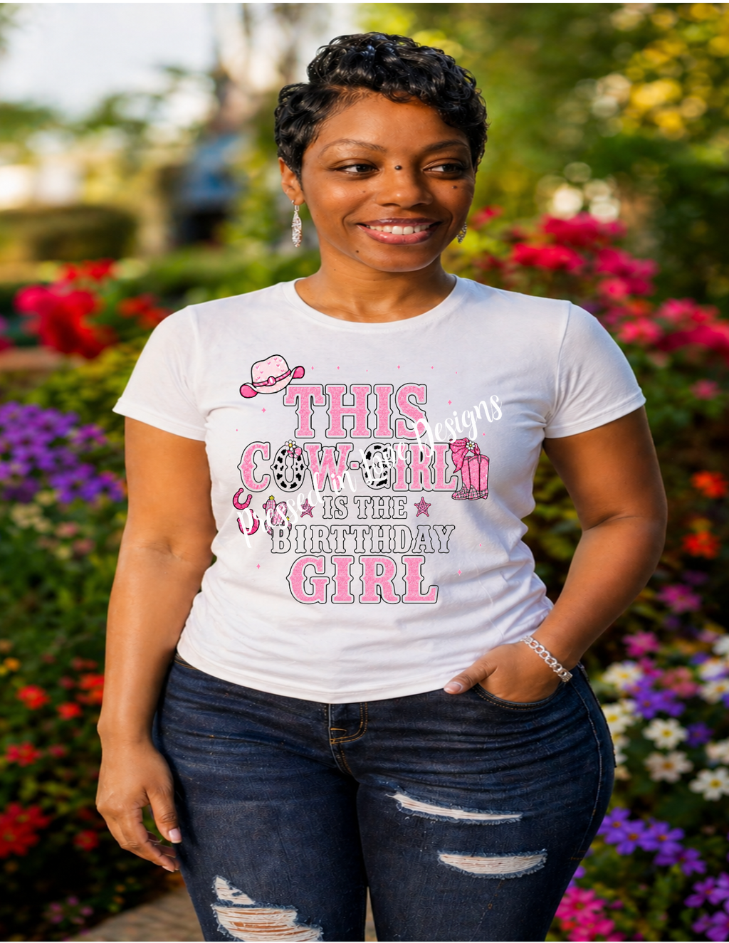 Birthday Cow-Girl -T-shirt