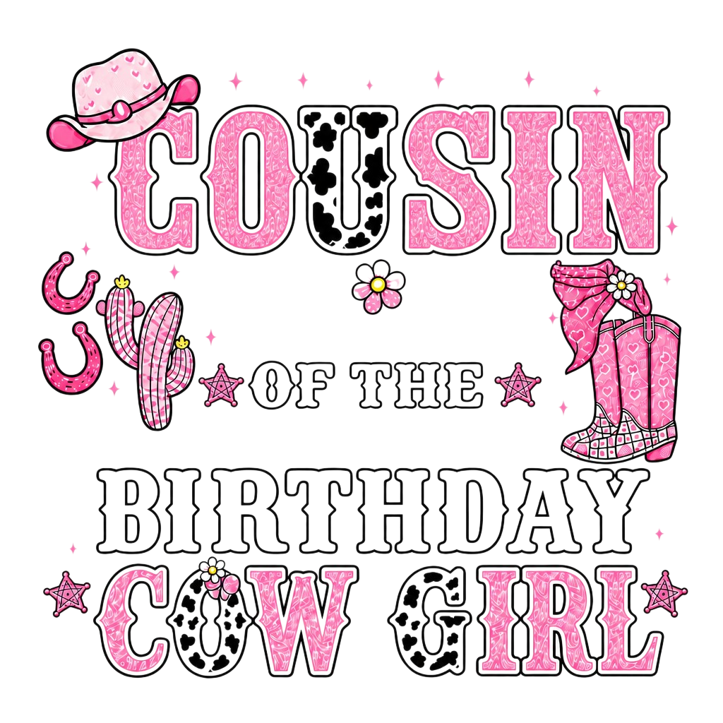 Birthday Cow-Girl -T-shirt