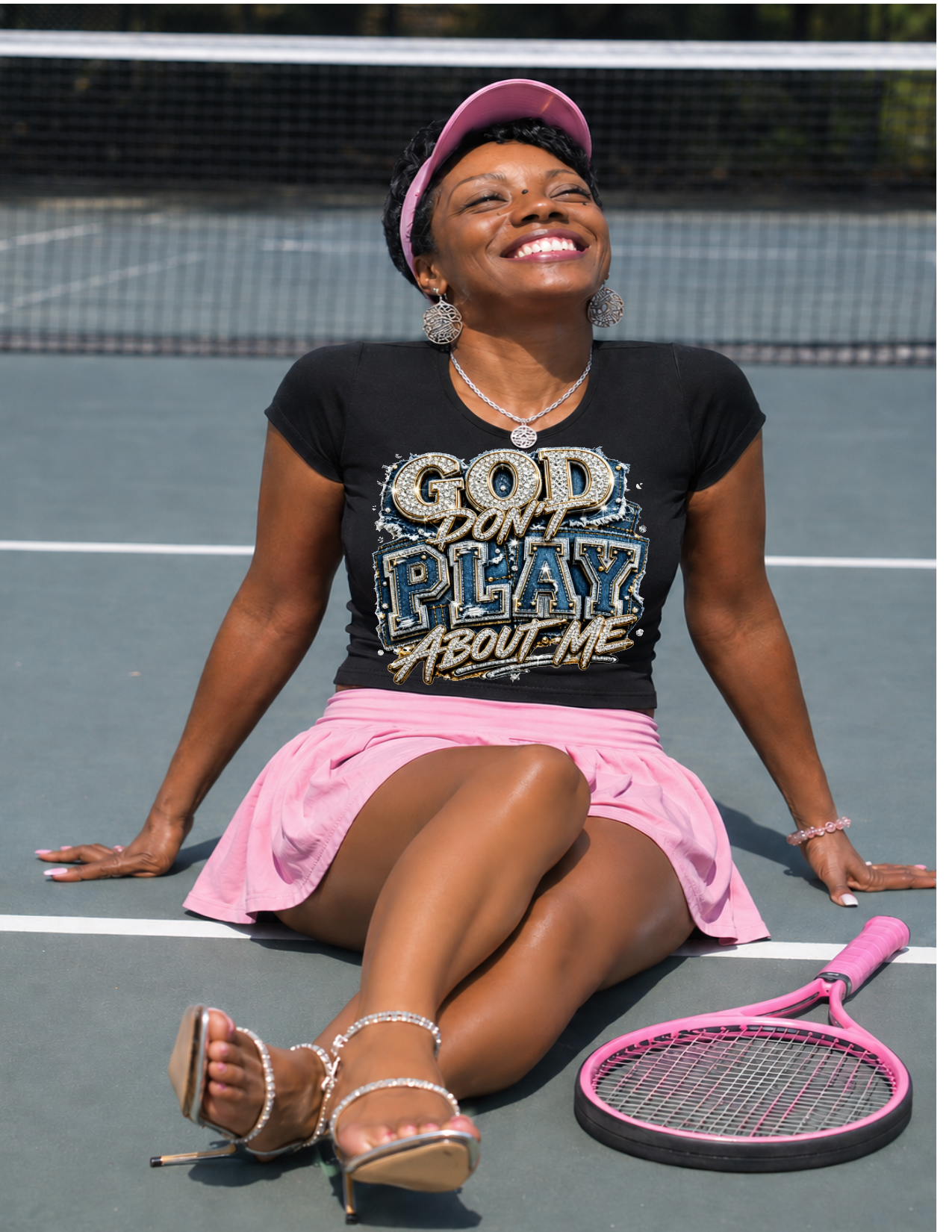 God Don't Play About Me-Denim-T-shirt