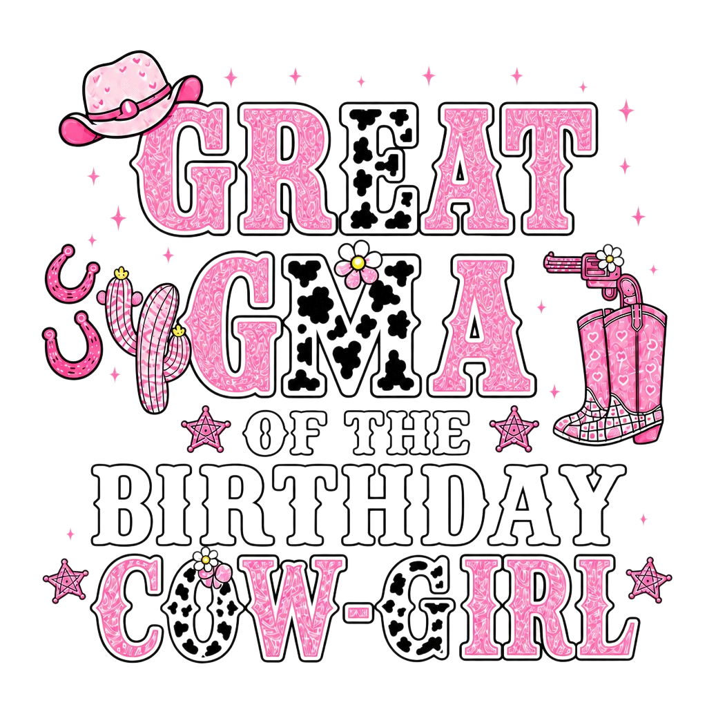 Birthday Cow-Girl -T-shirt