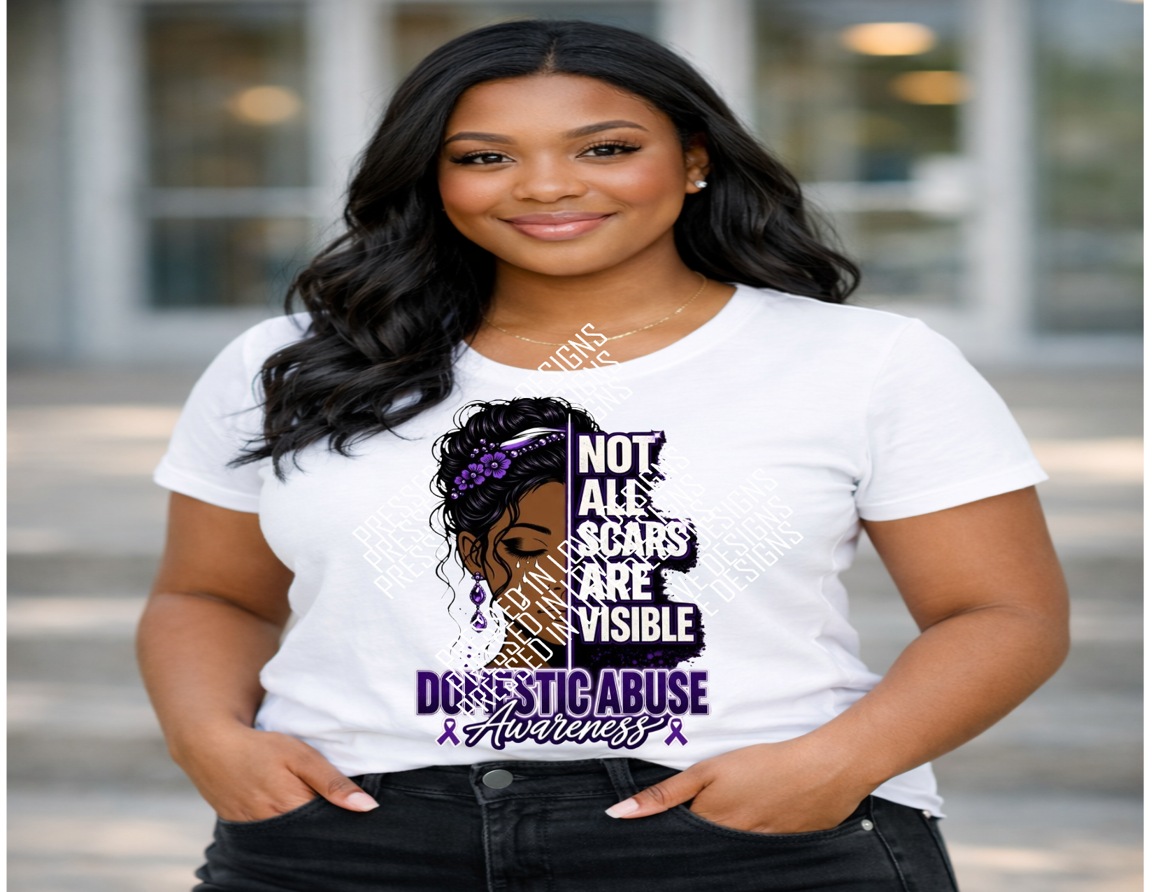 All Scars Aren't Visible-Domestic Violence T-shirt