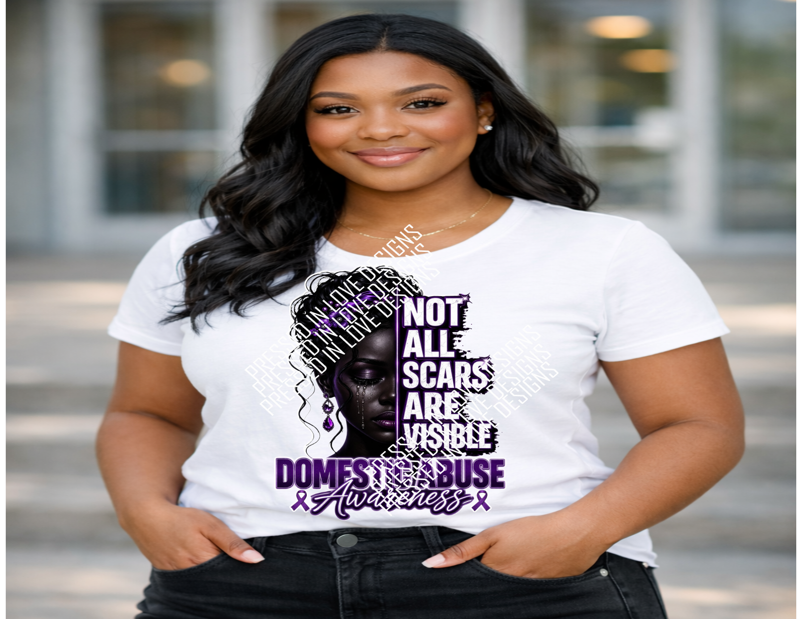 All Scars Aren't Visible-Domestic Violence T-shirt