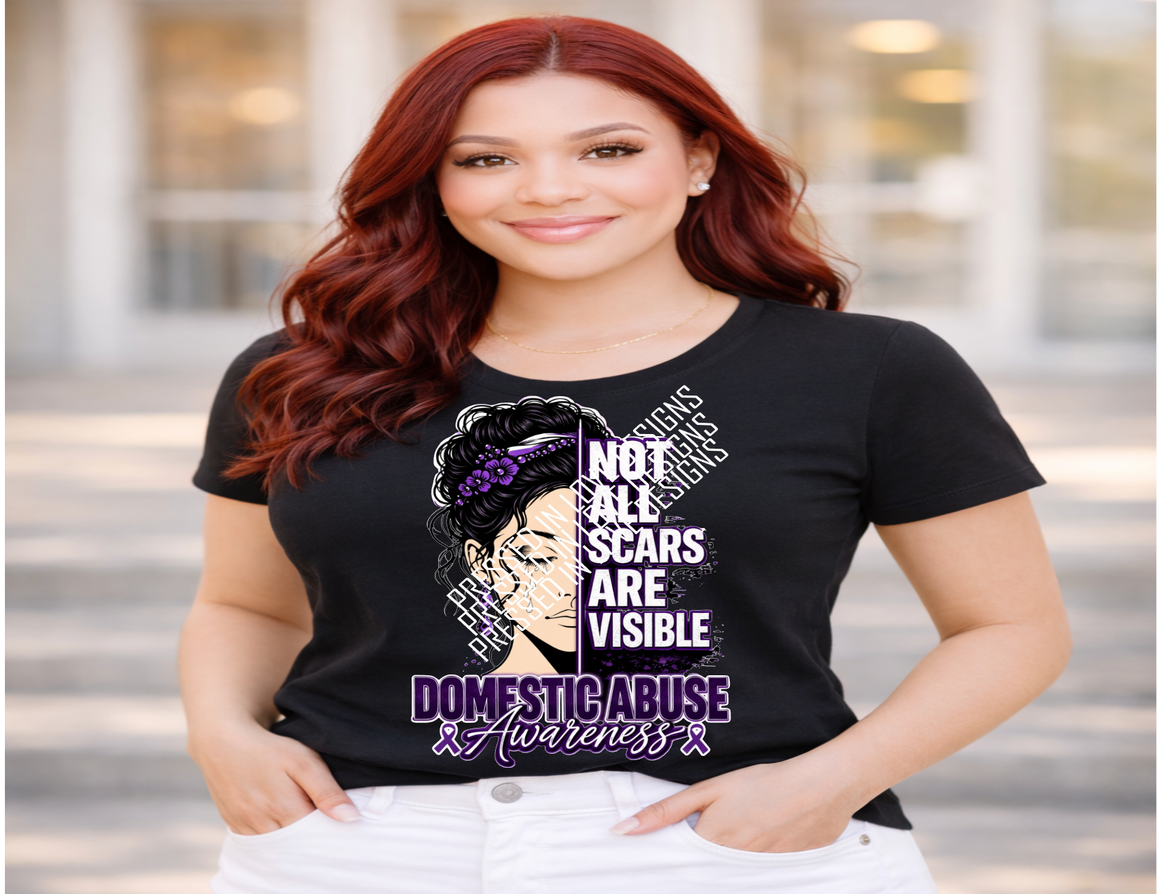 All Scars Aren't Visible-Domestic Violence T-shirt