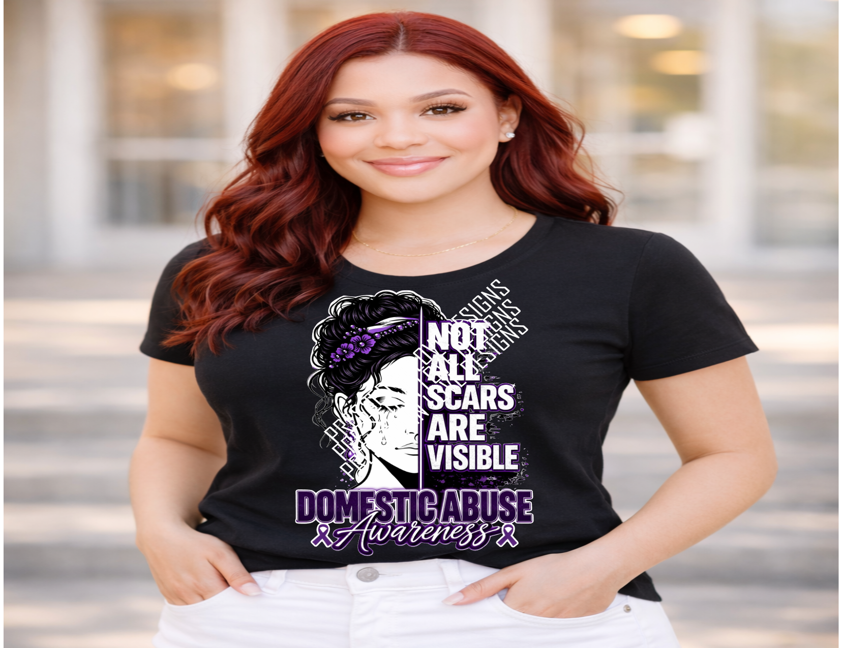 All Scars Aren't Visible-Domestic Violence T-shirt