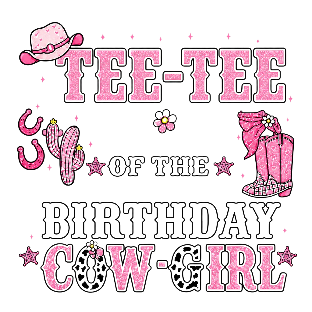 Birthday Cow-Girl -T-shirt