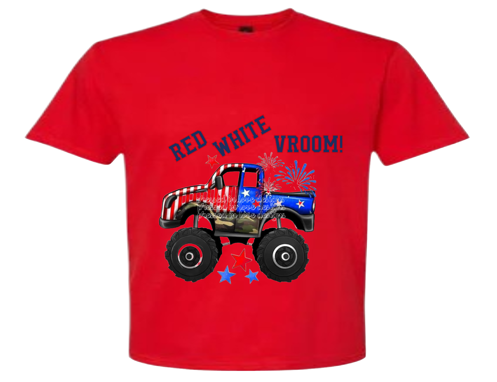 Red White Vroom Patriotic-T-shirt